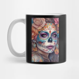 Sugar Skull Art - Beautiful Woman in Skull Makeup Mug